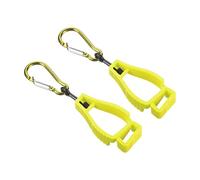 PATIKIL Guante Guardián, 2 Paquete Guantes Agarrador Receptor Evitar Perder Gancho Clips Soporte Casco Colgador para Construcción Taller, Amarillo
