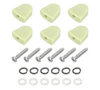 PATIKIL Guitarra Afinación Clavija Botón Cabeza Trapezoidal Acrílico Botón Luz Verde para Eléctrica/Folk/Acústica Guitarras con 6 Tornillos 12 Férrulas
