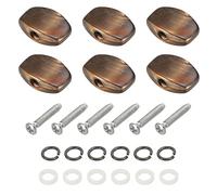 PATIKIL Guitarra Afinación Clavija Botón Máquina Cabeza Oval Acrílico Botones Marrón para Eléctrica/Folk/Acústica Guitarras con 6 Tornillos 12 Férrulas