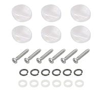 PATIKIL Guitarra Afinación Clavija Botón Máquina Cabeza Ovalada y Cóncavo Acrílico Botones Blanco para Eléctricas/Folk/Acústicas Guitarras con 6 Tornillos 12 Férrulas