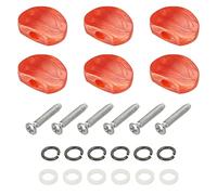 PATIKIL Guitarra Afinación Clavija Botón Máquina Cabeza Semicírculo Acrílico Botones Rojo Perla para Eléctrica/Folk/Acústica Guitarras con 6 Tornillos 12 Férrulas