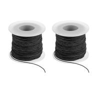 PATIKIL Hilo Elástico para Pulsera 164 Pies/50 Metros De Longitud 0.8 Mm De Diámetro 2 Rollos Cuerda Elástica Resistente De Joyería Collares Abalorios Manualidades DIY Negro