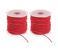 PATIKIL Hilo Elástico para Pulsera 164 Pies/50 Metros De Longitud 1.5 Mm De Diámetro 2 Rollos Cuerda Elástica Resistente para Fabricación De Joyería Collares Manualidades DIY Rojo