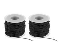 PATIKIL Hilo Elástico para Pulsera 164 Pies/50 Metros De Longitud 1 Mm De Diámetro 2 Rollos Cuerda Elástica Resistente para Fabricación De Joyería Collares Manualidades DIY Negro