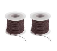 PATIKIL Hilo Elástico para Pulsera 164 Pies/50 Metros Longitud 0.8 Mm Diámetro 2 Rollos Cuerda Elástica Resistente para Fabricación De Joyería Collares Manualidades DIY Marrón