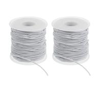 PATIKIL Hilo Elástico para Pulsera 164 Pies/50 Metros Longitud 1.5 Mm Diámetro 2 Rollos Cuerda Elástica Resistente para Fabricación De Joyería Collares Manualidades DIY Gris