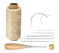 PATIKIL Hilo Encerado De 110 Yardas 0.8mm 150D Kit De Hilo Encerado Para Coser Encuadernación Abalorios Trenzado Cuero Color Blanco