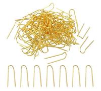 PATIKIL Horquilla Alfileres, 100uds Inoxidable Acero Costura U-Alfileres 0,7" Doble Bloqueo Alfiler para Costura Joyería Tela Artesanía Bricolaje, Dorado