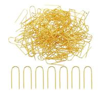 PATIKIL Horquilla Alfileres, 200uds Inoxidable Acero Costura U-Alfileres 0,9" Doble Bloqueo Alfiler para Costura Joyería Tela Artesanía Bricolaje, Dorado