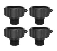 PATIKIL IBC Bolsa Adaptador S60x6 Gruesa Rosca 1 BSP Macho, 4 Piezas 275-330 Galón Drenaje Tapón Conector para Agua Tanque Jardín Manguera