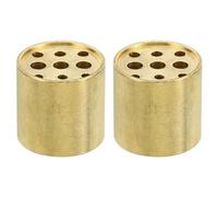 PATIKIL Incienso Soporte, 2 Paquete Latón Incienso Cono Quemador Palo Soporte con 9 Agujeros Incienso Soporte Base para Yoga SPA Habitación Casa Oficina, 0.8" Diámetro. 0,8" Alto