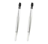 PATIKIL Juego de 2 Pinzas Manuales con Puntas de Goma Negro 5.9"