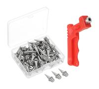 PATIKIL Juego de 50 picos largos de acero para zapatos de 1/2 pulgada, clavos de repuesto con llave de pincho para saltar, sprint, deportes, pista corta, color plateado