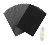 PATIKIL Juego de papel de carbono, 50 hojas A4, papel de copia de transferencia de grafito con lápiz capacitivo para dibujar, escribir en lienzo de madera, 21 x 29,7 cm, color negro