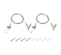 PATIKIL Kit Alambre Ajustable para Colgar Cuadros 2 Pcs 2m/6.6ft Apto para Alambre Acero Inoxidable 1.5mm Grosor, Hardware Colgador Cuerda Resistente Gancho Giratorio 180 Grados cuadros