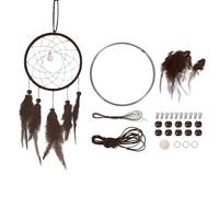 PATIKIL Kit de Hacer Atrapasueños DIY, Suministros para Hacer Atrapasueños Colgante de Pared Hecho a Mano para Principiantes Estilo 3, Marrón