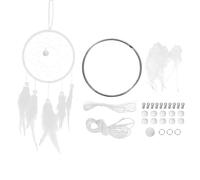 PATIKIL Kit de Hacer Atrapasueños DIY, Suministros para Hacer Atrapasueños Colgante de Pared Hecho a Mano para Principiantes Estilo 3, Blanco