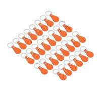 PATIKIL Kit de Llavero de Cuero, 30 Unidades de Llaveros de Cuero PU con Remaches Y Anillos para Llavero, Ideal para Fabricación de Cuero, Color Naranja
