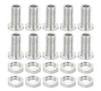 PATIKIL Kit de Pernos Hexagonales M8X18mm Y Tuercas, 10 Kit Tornillos Huecos de Rosca Fina Surtidos, Tornillo de Cabeza Hexagonal a Través de Perno de Agujero, Fijaciones de Candelabro