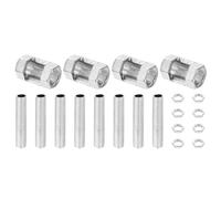PATIKIL Kit de Repuestos para Tubo de Lámpara de Rosca Fina M10 4 Piezas Tuerca de Acoplamiento Hexagonal de Metal M10×25 con Tubo Roscado y Tuerca Hexagonal para Luz Extensión