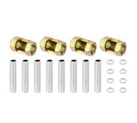 PATIKIL Kit de Repuestos para Tubo de Lámpara de Rosca Fina M10 4 Piezas Tuerca de Acoplamiento Hexagonal de Metal M10×25 con Tubo Roscado y Tuerca Hexagonal