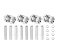 PATIKIL Kit de Repuestos para Tubo de Lámpara de Rosca Fina M10 4 Piezas Tuerca de Acoplamiento Hexagonal de Metal M10×20 con Tubo Roscado y Tuerca Hexagonal para Luz Extensión