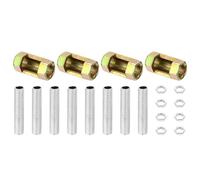 PATIKIL Kit de Repuestos para Tubo de Lámpara de Rosca Fina M10 4 Piezas Tuerca de Acoplamiento Hexagonal de Metal M10×30 con Tubo Roscado y Tuerca Hexagonal para Luz Extensión