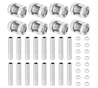 PATIKIL Kit de Repuestos para Tubo de Lámpara de Rosca Fina Zinc M10 8 Piezas Tuerca de Acoplamiento Hexagonal de Metal M10×20 con Tubo Roscado y Tuerca Hexagonal