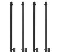 PATIKIL Kit de Varillas de Lámpara Recta, 4 Juego de Varillas de Rosca Doble de Acero al Carbono M10 de 250 mm (9,84") de Largo con Tuerca de Acoplamiento y Conector de Manga, Color Negro