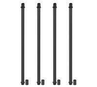 PATIKIL Kit de Varillas de Lámpara Recta, 4 Juegos de Varillas de Rosca Doble de Acero al Carbono M10 de 300 mm (11.81") de Largo con Tuerca de Acoplamiento y Conector de Manga, Negro