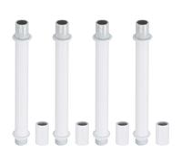 PATIKIL Kit de Varillas de Lámpara Recta, 4 Juegos de Varillas de Rosca Doble de Acero Al Carbono M10 de 100 mm (3.94") de Largo con Tuerca de Acoplamiento y Conector de Manga, Blanco