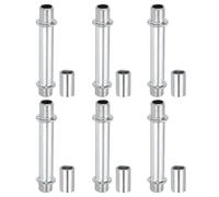 PATIKIL Kit de Varillas de Tubo de Lámpara Recta, Varilla M10 60mm con Tuerca, Tono Plateado 6 Juegos