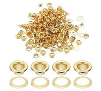 PATIKIL Kit Di 150 Pezzi Occhielli E Rinforzi 4 Mm/5/32" In Metallo Oro