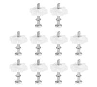 PATIKIL Kit Pernos Carril T 10 Juegos M5 X 40mm X 32mm Pernos Roscados Con Arandelas Y Tuercas Estrella 6 Puntas Accesorios Carril T Para Plantillas Y Accesorios Color Plata Blanco