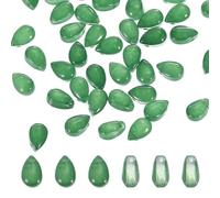 PATIKIL Lágrima Cristal Checo Vidrio Cuentas, 50uds Bohemia Cristal Cuentas Versátil Transparente Lluvia Gota Cristal Cuentas para Mosaicos Manualidades, Joyas Fabricación, Verde, 6x9mm