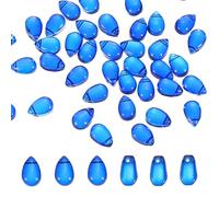 PATIKIL Lágrima Cristal Checo Vidrio Cuentas, 50uds Bohemia Cristal Cuentas Versátil Transparente Lluvia Gota Cristal Cuentas para Mosaicos Manualidades, Claro Azul, 6x9mm