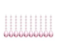 PATIKIL Lágrima de Cristal Candelabro Colgante Cuentas, Pack de 10 Piezas 145mm de Longitud 38mm Piezas de Prismas de Candelabro Adornos Colgantes para Manualidades Decorativas DIY, Rosa