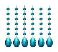 PATIKIL Lágrima de Cristal para Lámpara de Araña, Cuentas,6Pcs, Longitud de 160 mm, Diámetro de 38 mm, Piezas de Prismas para Lámpara de Araña, Adornos Colgantes Azul Cielo