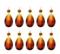 PATIKIL Lágrima de Cristal para Lámpara de Araña, Cuentas, Paquete de 10, Longitud de 60 mm, Piezas de Prismas de Lámpara de Araña de 38 mm, Adornos Colgantes de Cuentas, Marrón