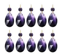PATIKIL Lágrima de Cristal para Lámpara de Araña, Cuentas, Paquete de 10, Longitud de 60 mm, Piezas de Prismas de Lámpara de Araña de 38 mm, Color Morado Oscuro