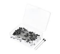 PATIKIL Lágrima Perla Cabeza Alfileres, 200uds Ramillete Alfileres 1.8" Costura Recto Alfiler para Tela, Decorativo, Joyería Bricolaje, Costura, Negro