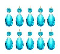 PATIKIL Lágrimas de Cristal para Lámpara de Araña, 10 Unidades de 60 mm de Longitud, Piezas de Prismas de Lámpara de Araña de 38 mm, Adornos Colgantes de Cuentas, Azul Marino