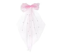 PATIKIL Lazo De Perlas Para Novia, 1 Pc Accesorio Para El Pelo Lazo De Cola Larga Horquillas Pasador Grande Articulos De Moda Regalo, Rosa