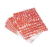 PATIKIL Letra Alfabeto Número Pegatinas, Brillante Rojo 1" Reflexivas Etiquetas Auto Adhesivo Vinilo Pegatina para Aula Organización, Cartel, Puerta, Dirección, 6 Hojas, 126 Recuento/Hoja