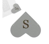PATIKIL Letra S Marcador de Libros, Corazón Marcapagina de Albeto Inicial Cuero Página Clip Personalizado Marca Accesorio Bookmark para Lectura Oficina Estudia DIY Álbum, Gris