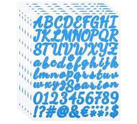 PATIKIL Letras y Números Adhesivos de Vinilo 6 Hojas de Autoadhesivos en Mayúsculas Cursivas para Buzón Ventana de Oficina Caja de Regalo Decoración de Scrapbook Azul Claro
