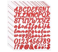 PATIKIL Letras y Números Adhesivos de Vinilo, 6 Hojas de Calcomanías Autoadhesivas en Cursiva para Decoración de Buzones, Ventanas de Oficina, Cajas de Regalo, Rojo
