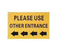 PATIKIL Letrero De Por Favor Utilice Otra Entrada, 12x8 Pulgadas Flecha Izquierda, Letrero Direccional De Aluminio Compuesto Para Uso En Oficinas Almacenes Negocios Exteriores