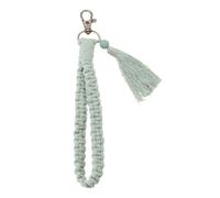 PATIKIL Llavero Boho de Macramé con Borla, Pulsera de Muñeca Hecha a Mano para Llaves, Soporte de Llavero de Pulsera para Mujeres, Verde