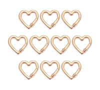 PATIKIL Llavero De Corazón, 10 Pcs Pequeño Llavero De Corazón Gancho De Resorte Clip De Aleación De Zinc Para Llaveros Bolsos Carteras Joyería, Oro Claro